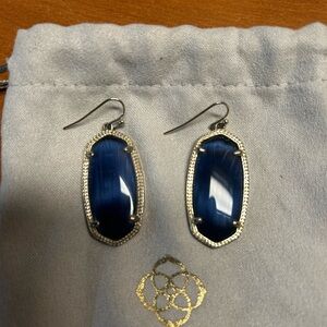 Kendra Scott Navy and Gold Drop Earrings